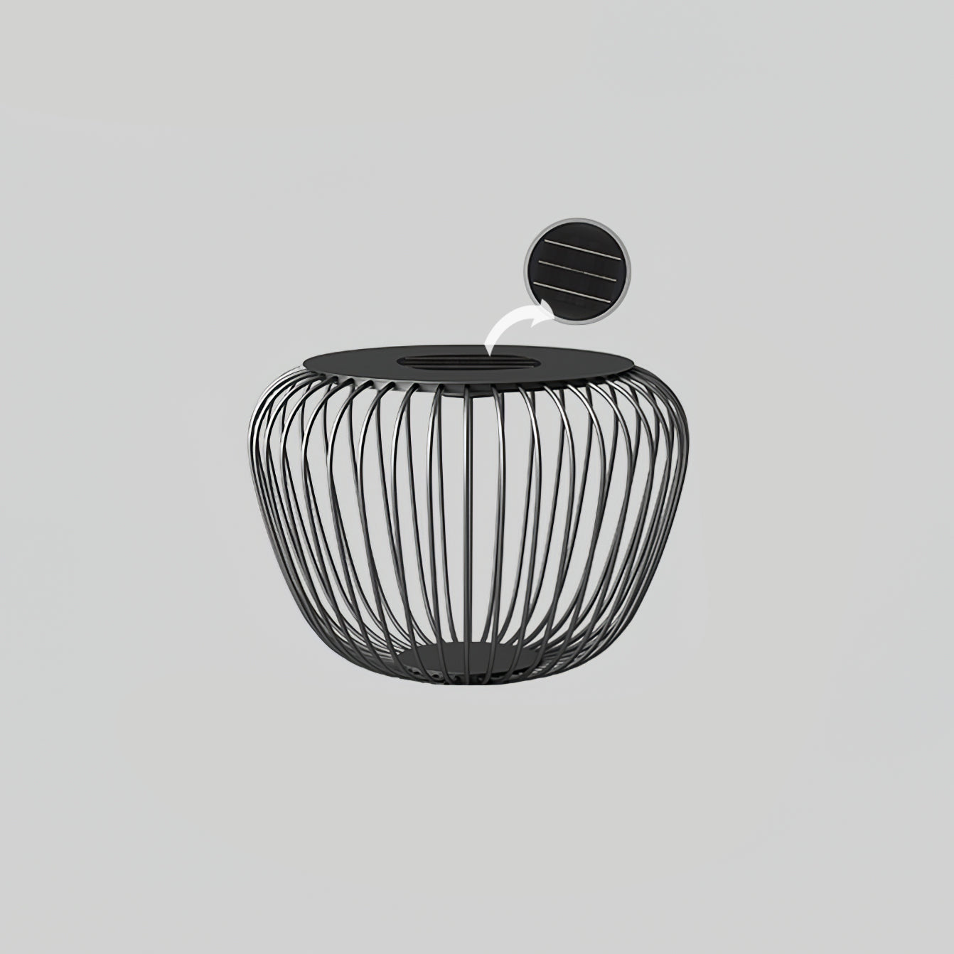 Meridiano Garden Outdoor Table Light Dia 23.6″ x H 17.7″ / Dia 60cm x H 45cm / Model B: Solar-Powered Version / Warm