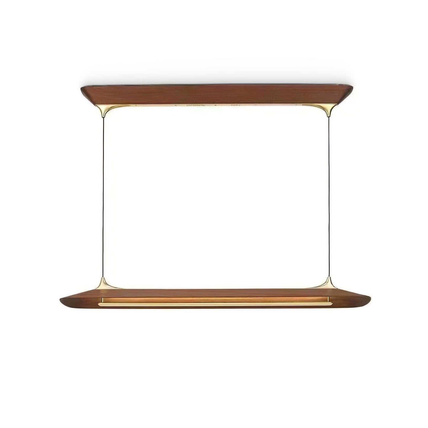 Mernoe Wooden Chandelier L 47.2″ x H 59″ / L 120cm x H 150cm / Walnut wood color & Brass / Three-Color Changing Light
