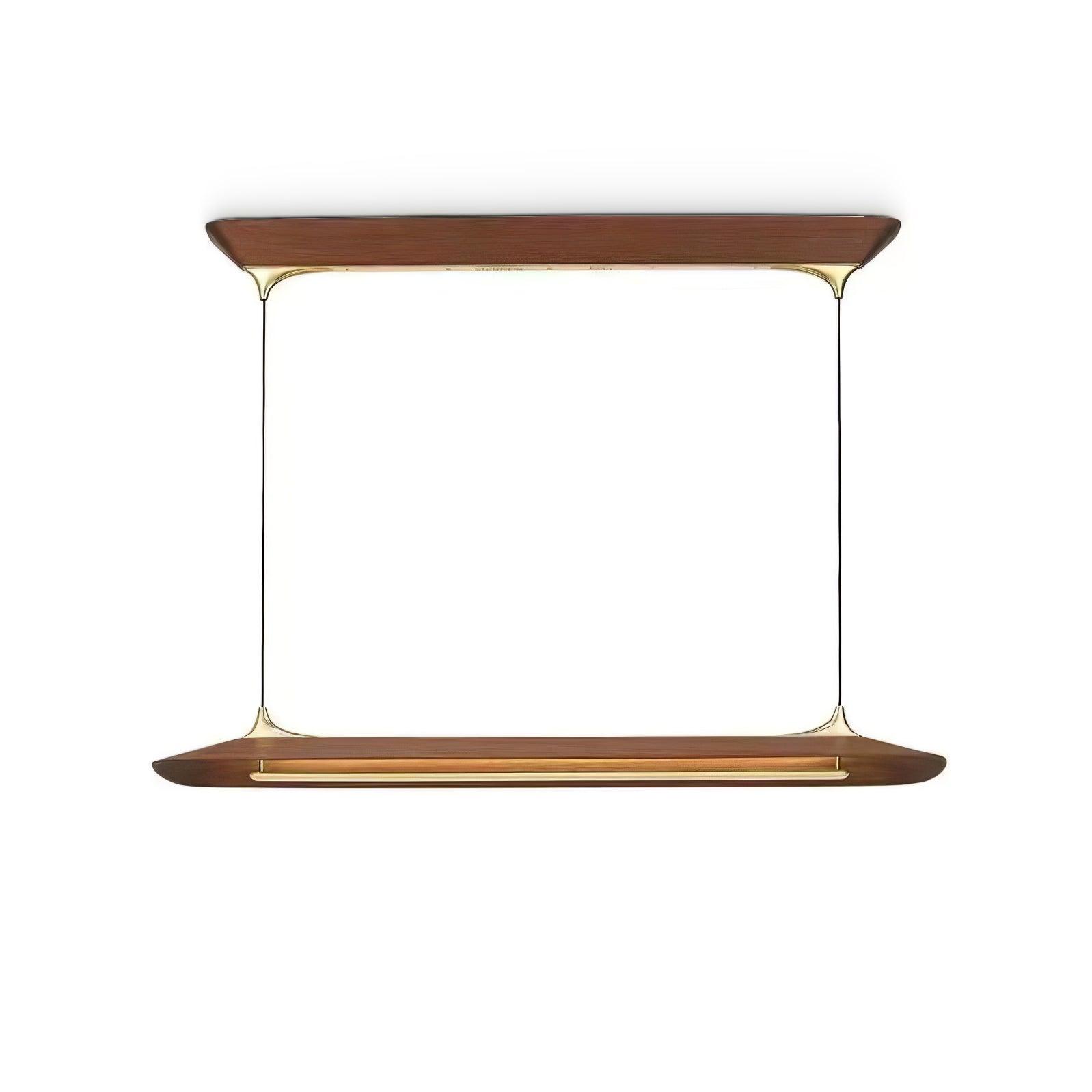 Mernoe Wooden Chandelier L 47.2″ x H 59″ / L 120cm x H 150cm / Walnut wood color & Brass / Three-Color Changing Light