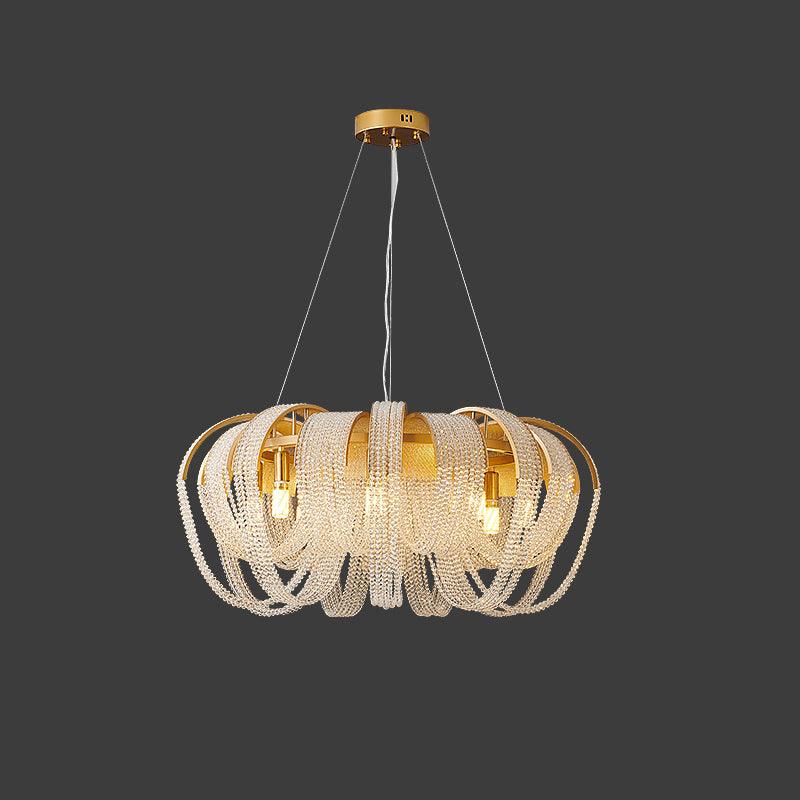 Mesh Crystal Chandelier 6 heads Φ 27.2″ x H 19.7″ / Dia 69cm x H 50cm / Gold Chandelier