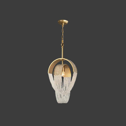 Mesh Crystal Chandelier 1 head Φ 10.2″ x H 20.5″ / Dia 26cm x H 52cm / Gold Chandelier
