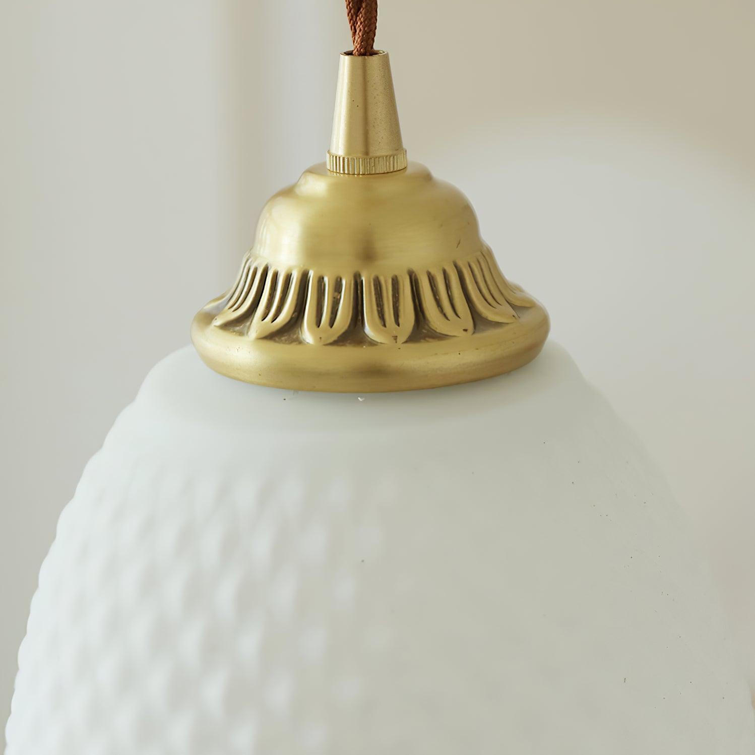 Mesh Tassel Glass Pendant Light Dia 5.9″ x H 8.3″ / Dia 15cm x H 21cm / Brass + White Pendant light