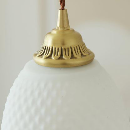 Mesh Tassel Glass Pendant Light Dia 5.9″ x H 8.3″ / Dia 15cm x H 21cm / Brass + White Pendant light