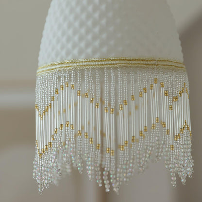 Mesh Tassel Glass Pendant Light Dia 5.9″ x H 8.3″ / Dia 15cm x H 21cm / Brass + White Pendant light