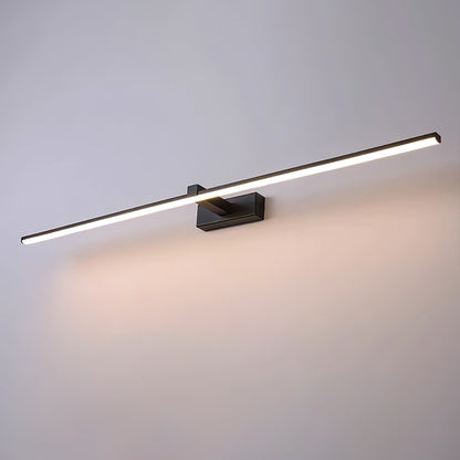 Metal Linear Mirror Wall Light ? 31.5″ x H 3.1″ / Black & Warm Light / Single Wall lamp
