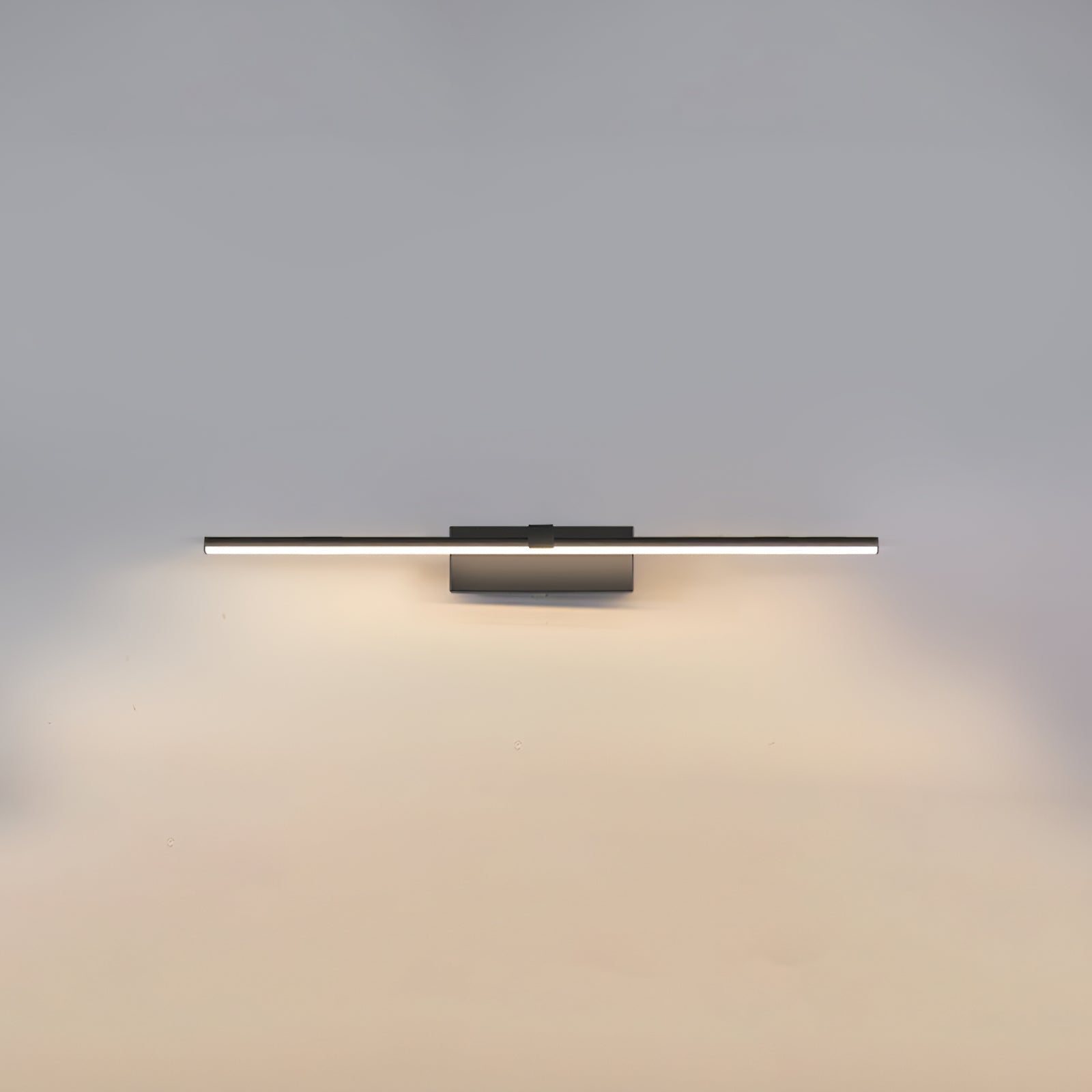Metal Linear Mirror Wall Light ? 15.7″ x H 3.1″ / Black & Warm Light / Single Wall lamp