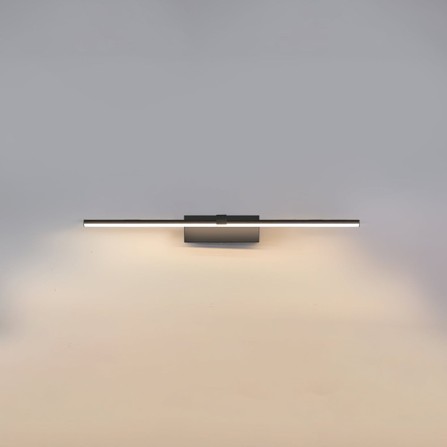 Metal Linear Mirror Wall Light Dia 15.7″ x H 3.1″ / Black & Warm Light / Single Wall lamp