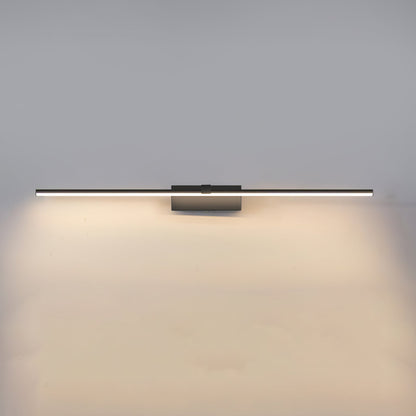 Metal Linear Mirror Wall Light ? 23.6″ x H 3.1″ / Black & Warm Light / Single Wall lamp