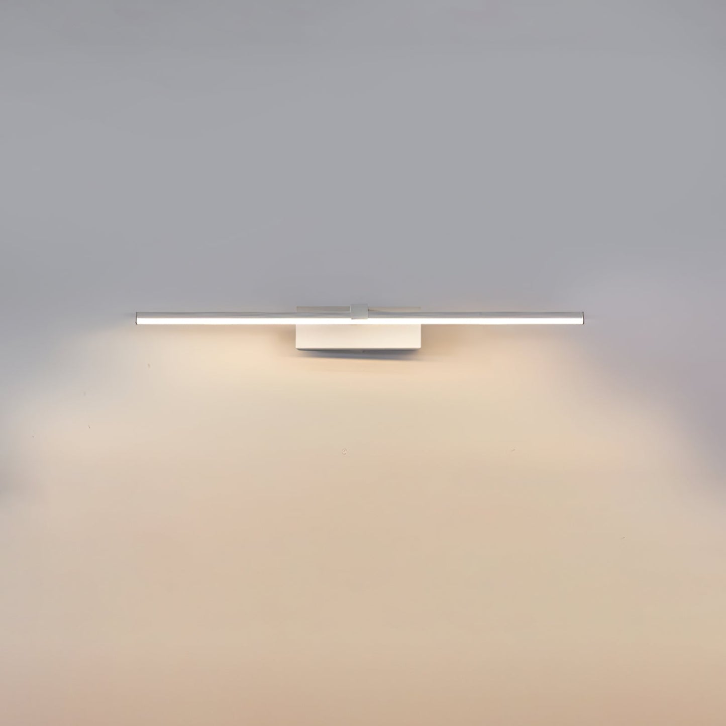 Metal Linear Mirror Wall Light Dia 15.7″ x H 3.1″ / White & Warm Light / Single Wall lamp