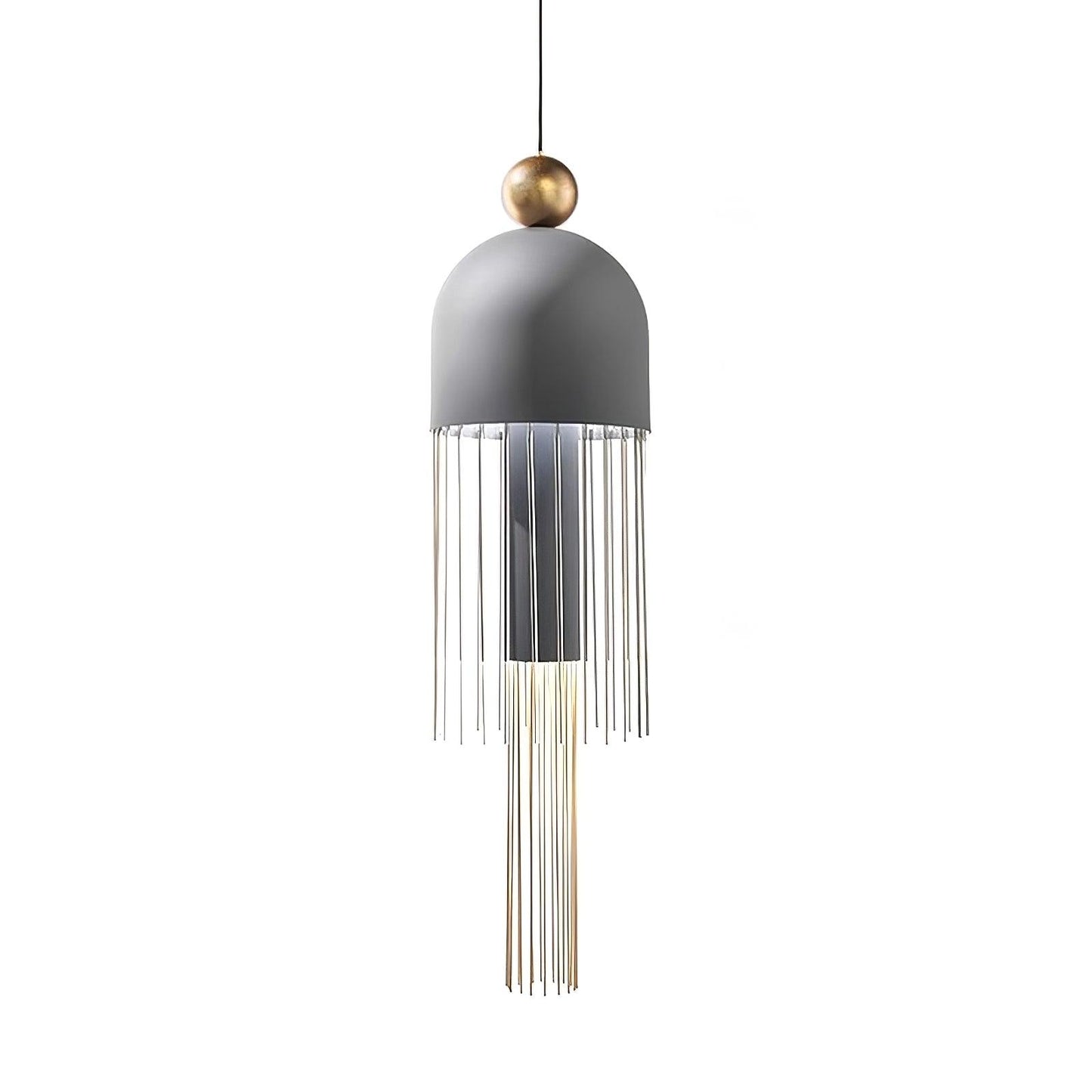 Metal Glass Pendant Light Style A Dia 7.1″ x H 27.6″ / Dia 18cm x H 70cm / Grey / Warm Light Pendant light