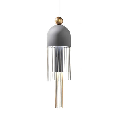Metal Glass Pendant Light Style A Dia 7.1″ x H 27.6″ / Dia 18cm x H 70cm / Grey / Warm Light Pendant light