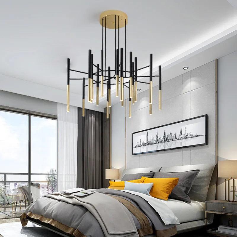 Metal Tubular Chandelier Pendant light