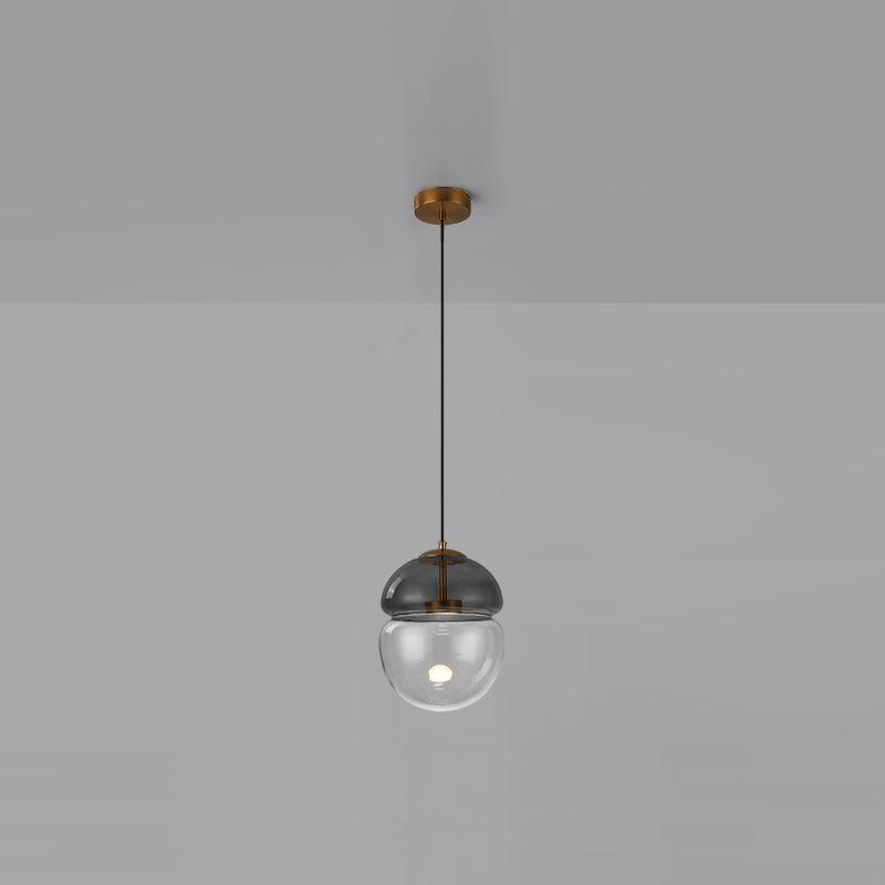 Metro Dome Pendant Light Dia 7.9″ x H 10.2″ / Dia 20cm x H 26cm / Smoke Grey + Clear / Warm Light Pendant light