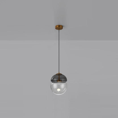 Metro Dome Pendant Light Dia 7.9″ x H 10.2″ / Dia 20cm x H 26cm / Smoke Grey + Clear / Warm Light Pendant light