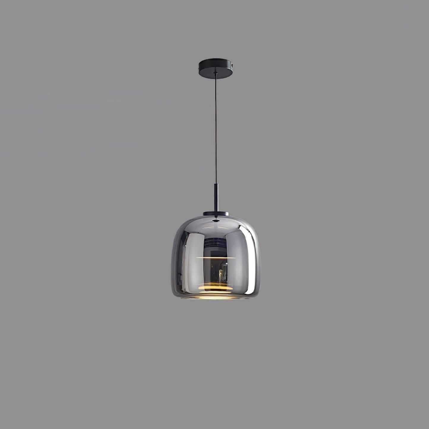 Metro Sphere Glass Pendant Lamp ? 10.2″ x H 9.8’’ / Dia 26cm x H 25cm / Black & Smoke grey / Warm Light Pendant light