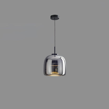 Metro Sphere Glass Pendant Lamp ? 10.2″ x H 9.8’’ / Dia 26cm x H 25cm / Black & Smoke grey / Warm Light Pendant light