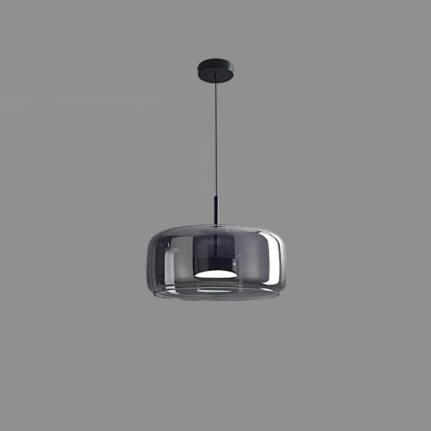Metro Sphere Glass Pendant Lamp ? 15.1″ x H 9.8’’ / Dia 38cm x H 25cm / Black & Smoke grey / Warm Light Pendant light
