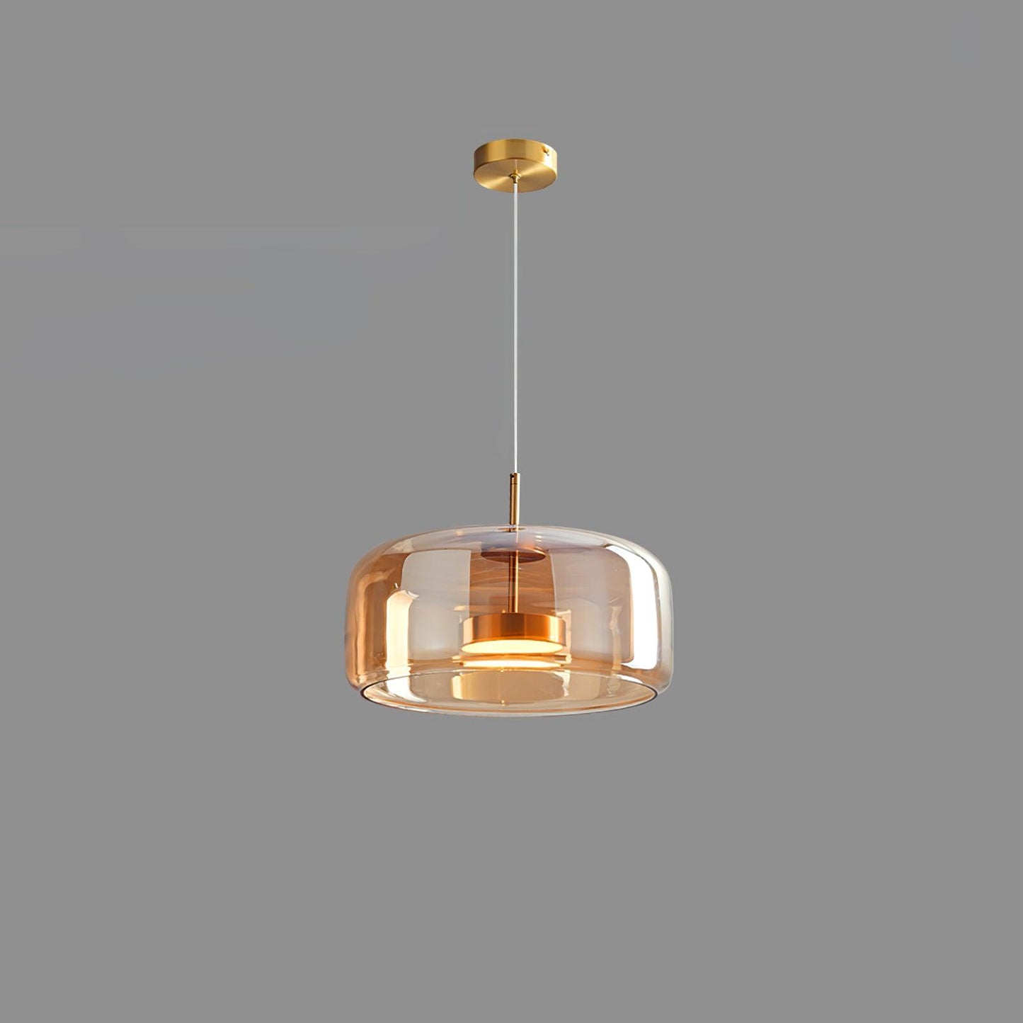 Metro Sphere Glass Pendant Lamp ? 15.1″ x H 9.8’’ / Dia 38cm x H 25cm / Gold & Amber / Warm Light Pendant light
