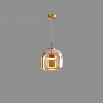 Metro Sphere Glass Pendant Lamp ? 10.2″ x H 9.8’’ / Dia 26cm x H 25cm / Gold & Amber / Warm Light Pendant light