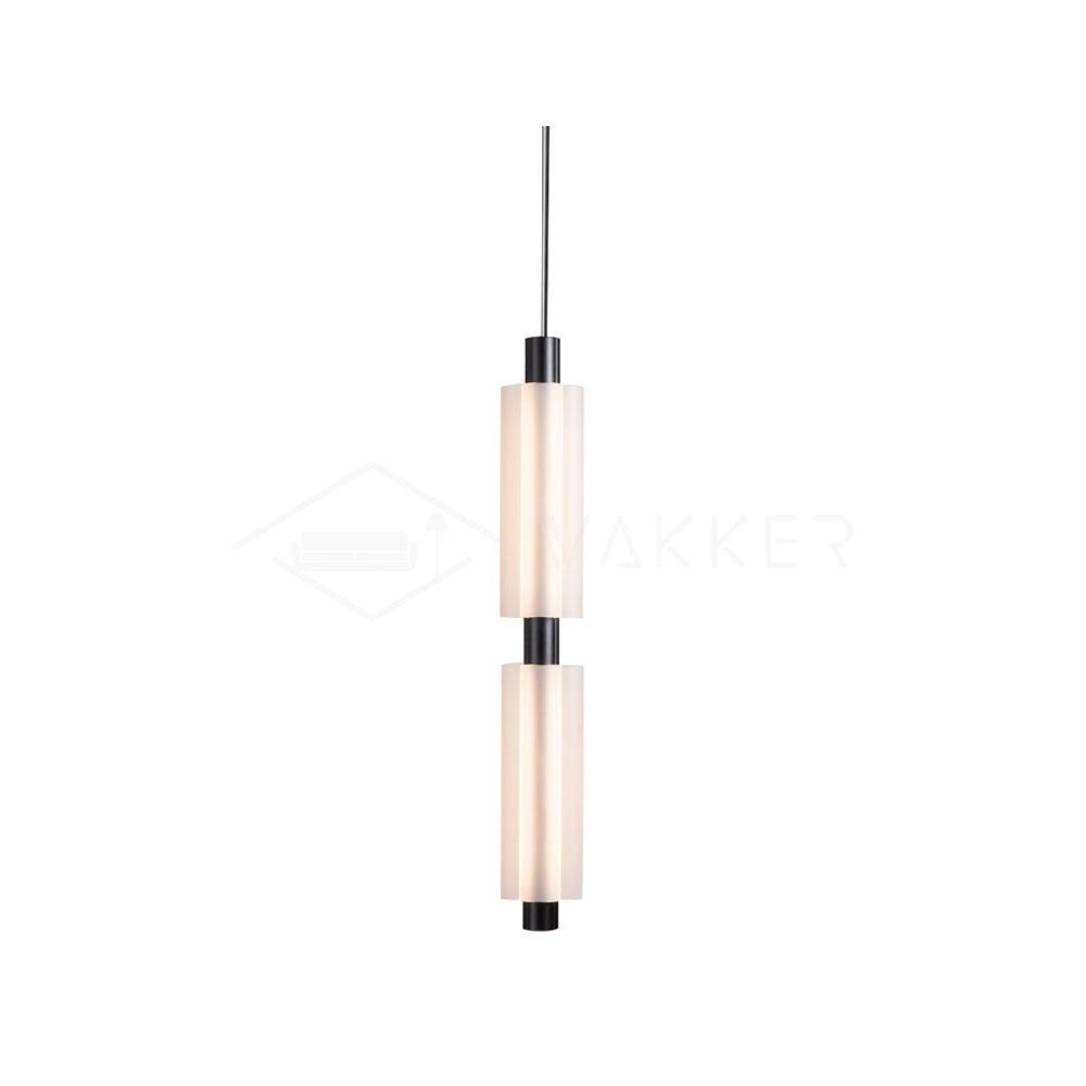 Trillium Pendant Light 2heads ? 4.8″ x H 28″Dia 11cm x H 71cm / Black & Frosted white / Warm Light Pendant light