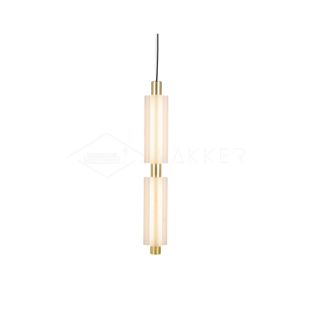Trillium Pendant Light 2heads ? 4.8″ x H 28″Dia 11cm x H 71cm / Gold & Frosted white / Warm Light Pendant light