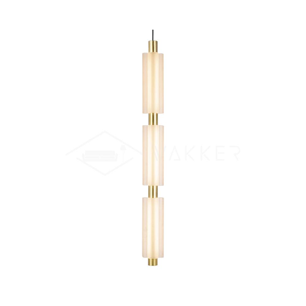 Trillium Pendant Light 3heads ? 4.8″ x H 40.9″ / Dia 11cm x H 104cm / Gold & Frosted white / Warm Light Pendant light