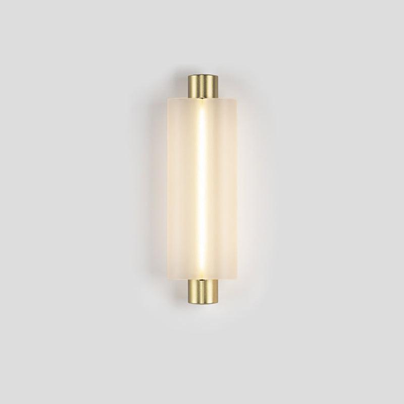 Metropol Wall Lamp ? 4.8″ x H 15″ / Dia 11cm x H 38cm / Gold & Frosted White / Warm Light Wall lamp