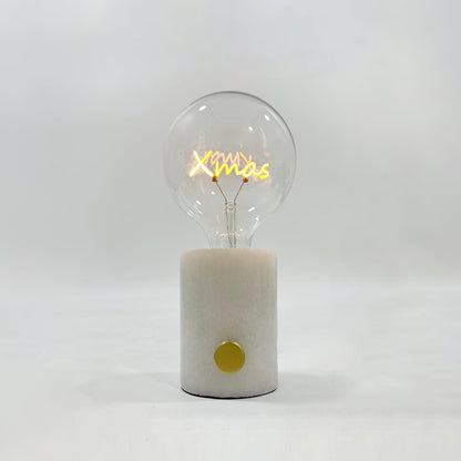 Very Nice Table Lamp Model A Dia 4.7″ x H 9.8″ / Dia 12cm x H 25cm / White Marble & Clear / US plug Table lamp