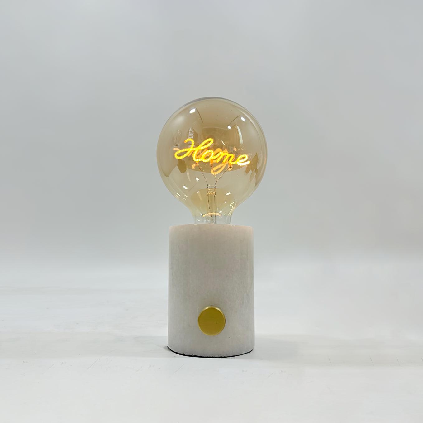 Very Nice Table Lamp Model A Dia 4.7″ x H 9.8″ / Dia 12cm x H 25cm / White Marble & Cognac / US plug Table lamp