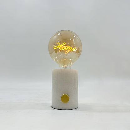 Very Nice Table Lamp Model A Dia 4.7″ x H 9.8″ / Dia 12cm x H 25cm / White Marble & Cognac / US plug Table lamp