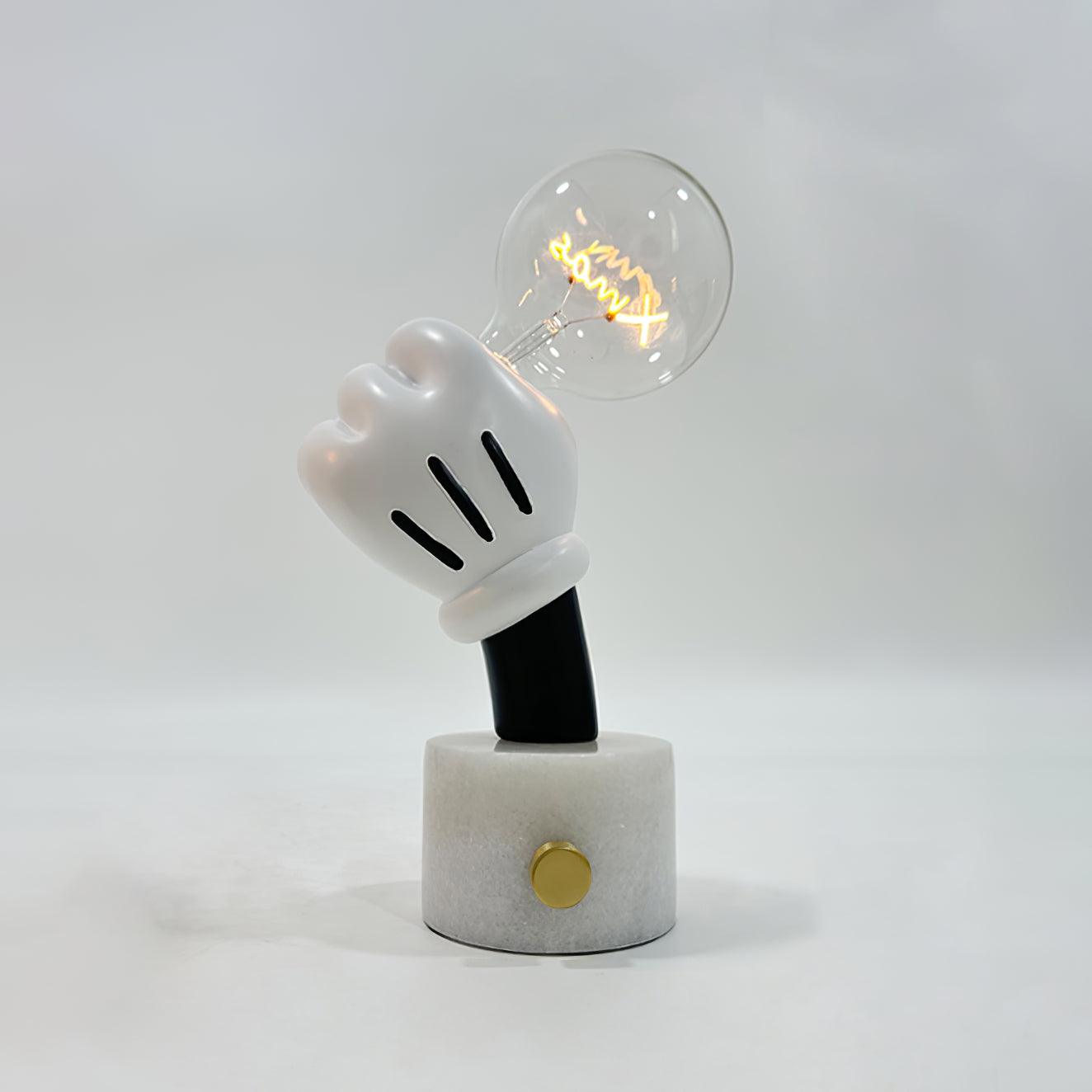 Very Nice Table Lamp Model B Dia 9″ x H 15″ / Dia 23cm x H 38cm / White Marble & Clear / US plug Table lamp