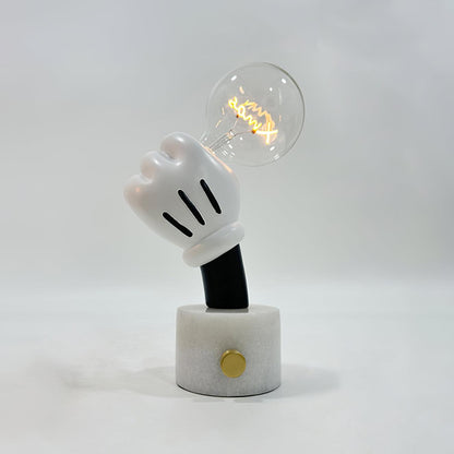 Very Nice Table Lamp Model B Dia 9″ x H 15″ / Dia 23cm x H 38cm / White Marble & Clear / US plug Table lamp