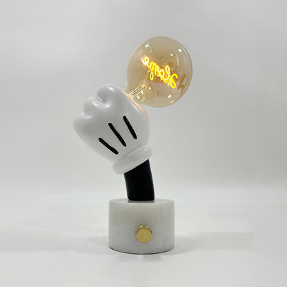 Very Nice Table Lamp Model B Dia 9″ x H 15″ / Dia 23cm x H 38cm / White Marble & Cognac / US plug Table lamp
