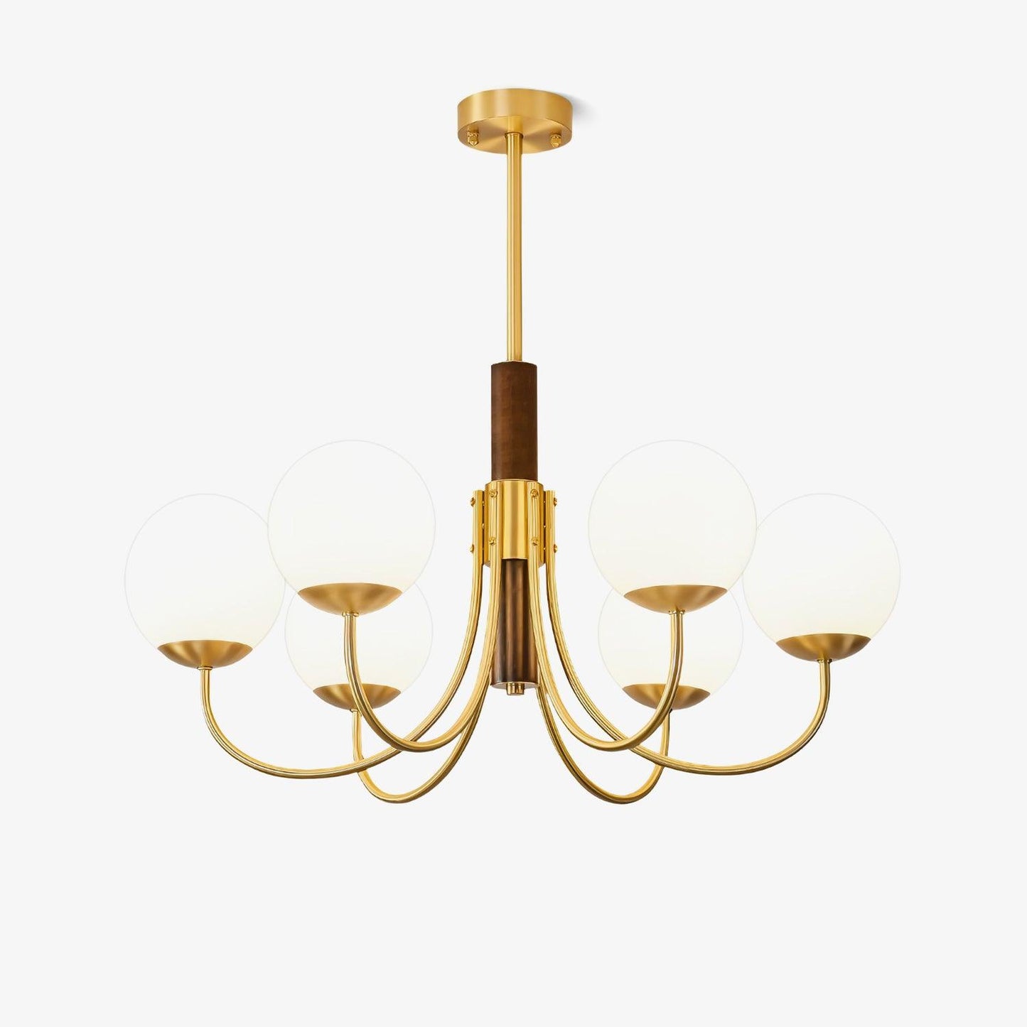 Midas Touch Walnut Sphere Chandelier Chandelier