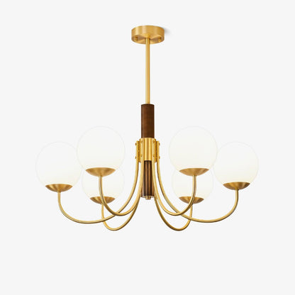 Midas Touch Walnut Sphere Chandelier Chandelier