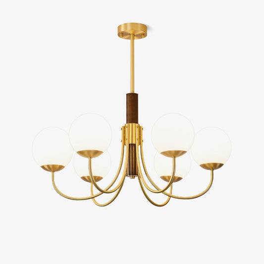 Midas Touch Walnut Sphere Chandelier Chandelier