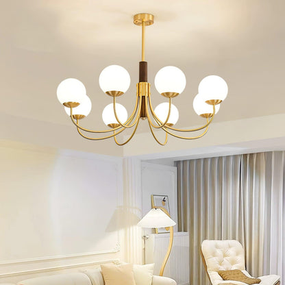 Midas Touch Walnut Sphere Chandelier Chandelier