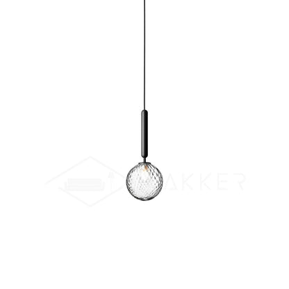 Scandiluxe Pendant Lamp 1 head: Dia 5.9″ x H 13.8″ / Black / Clear Pendant light