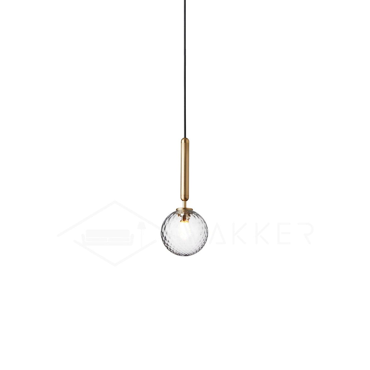 Scandiluxe Pendant Lamp 1 head: Dia 5.9″ x H 13.8″ / Gold / Clear Pendant light