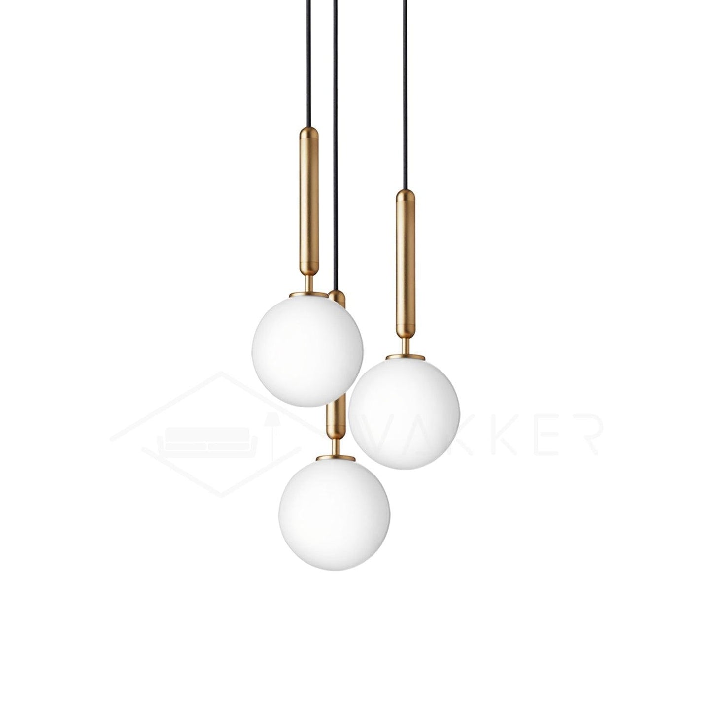 Miira Brass Pendant Light 3heads ? 7.9″ x H 59″ / Dia 20cm x H 150cm / Brass / White Pendant light