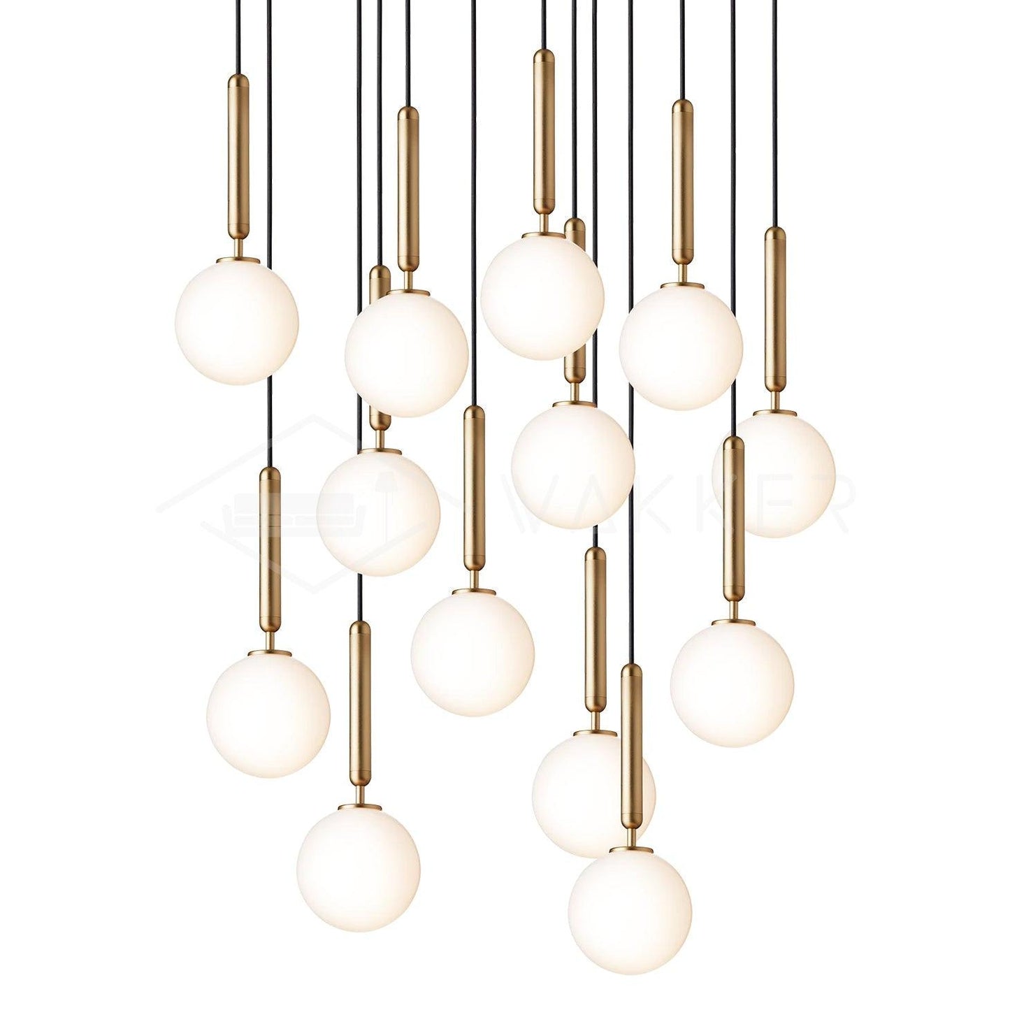 Miira Brass Pendant Light 13heads ? 23.6″ x H 78.7″ / Dia 60cm x H 200cm / Brass / White Pendant light