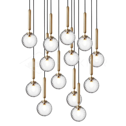 Miira Brass Pendant Light 13heads ? 23.6″ x H 78.7″ / Dia 60cm x H 200cm / Brass / Clear Pendant light