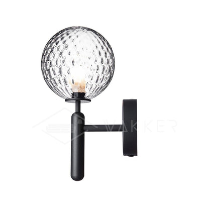 Nordica Wall Lamp ? 5.9″ x H 13.4″ / Dia 15cm x H 34cm / Black / Clear Wall lamp