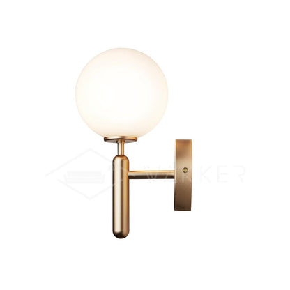 Miira Wall Light ? 5.9″ x H 13.4″ / Dia 15cm x H 34cm / Gold / White Wall lamp