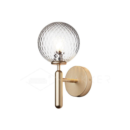 Scandiluxe Wall Light Dia 5.9″ x H 13.4″ / Dia 15cm x H 34cm / Gold / Clear Wall lamp