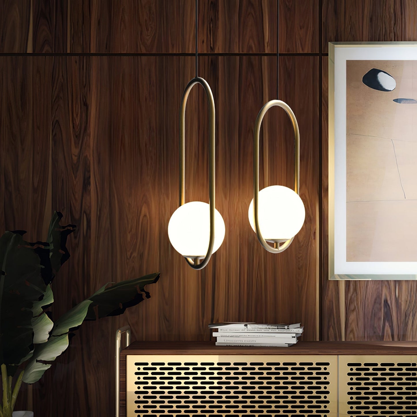 Mila Brass Pendant Swag Light Pendant light