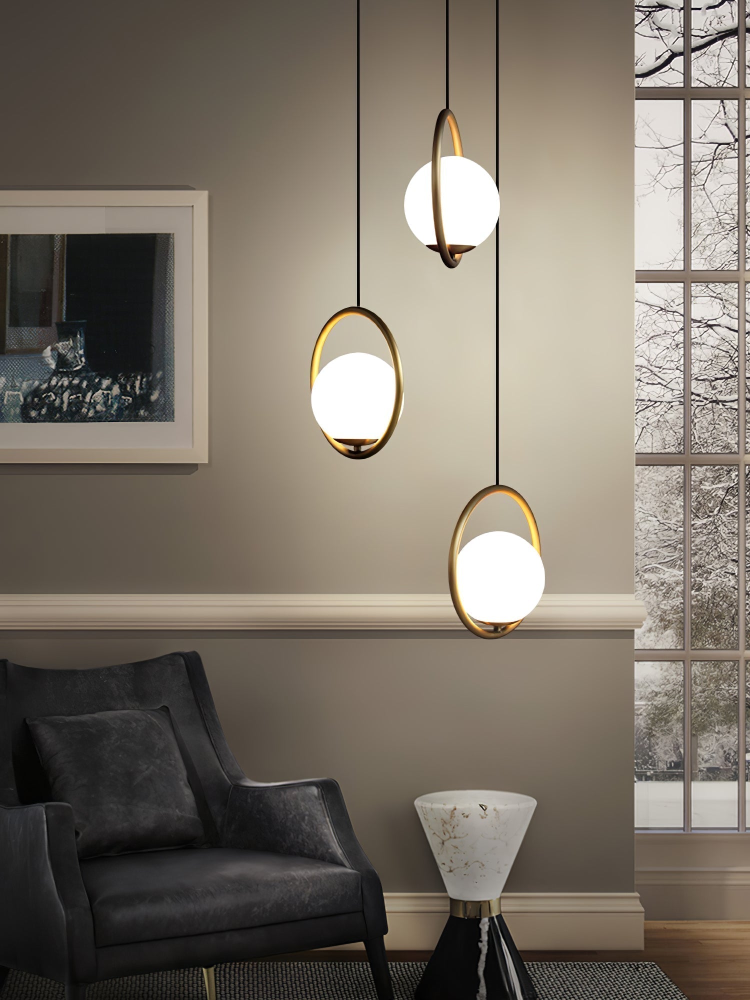Mila Brass Pendant Swag Light Pendant light