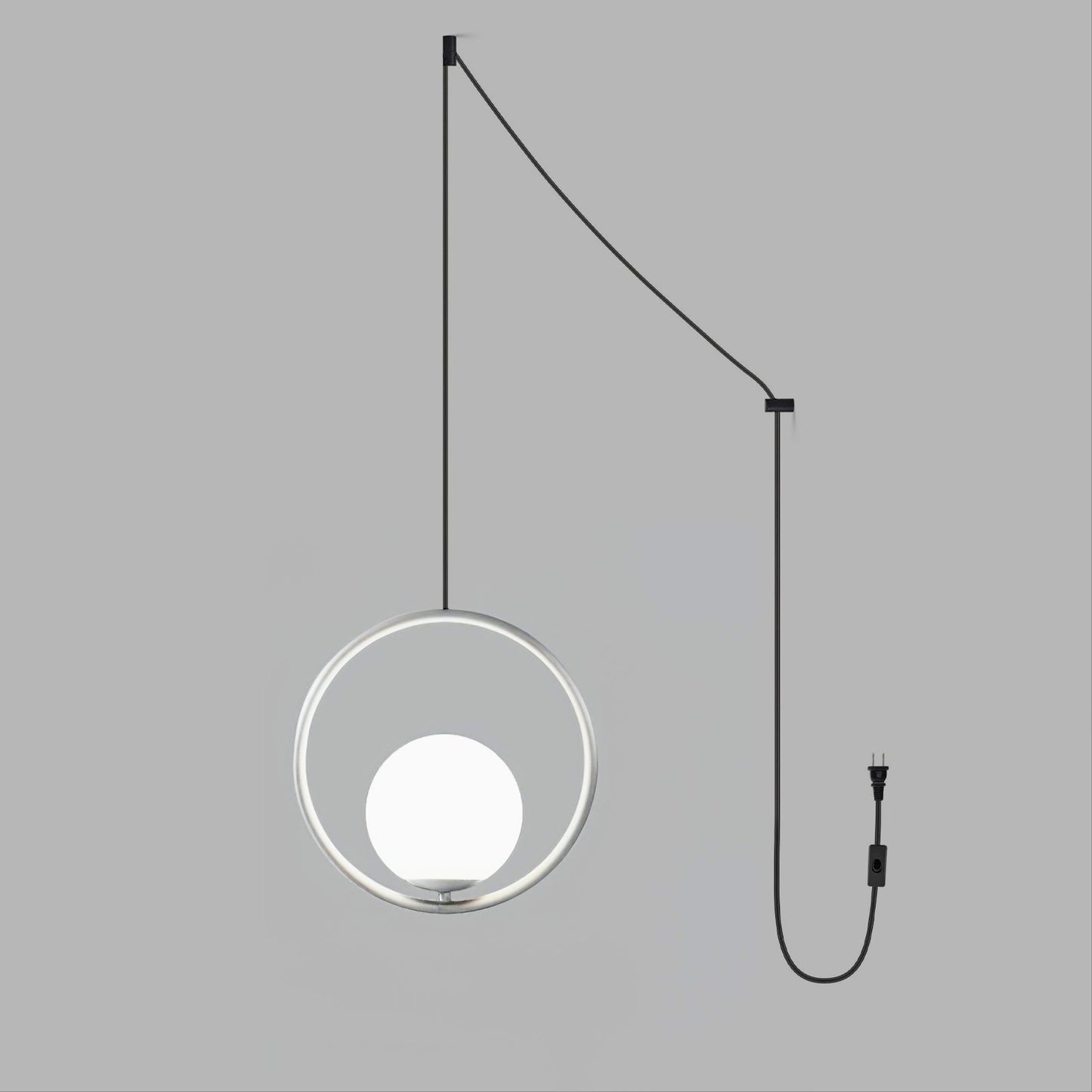 Mila Brass Pendant Swag Light Dia 11.8″ / Dia 30cm / Silver / US Plug Pendant light