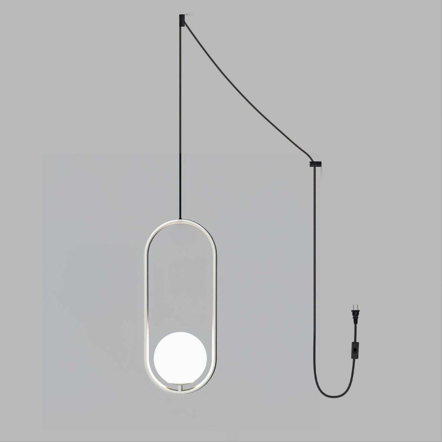 Mila Brass Pendant Swag Light Dia 7.9″ x H 15.7″ / Dia 20cm x H 40cm / Silver / US Plug Pendant light