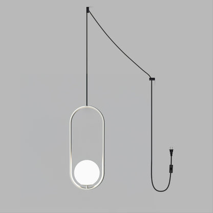 Mila Brass Pendant Swag Light Dia 7.9″ x H 15.7″ / Dia 20cm x H 40cm / Silver / US Plug Pendant light